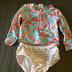 Ruffle butts rash guard bikini